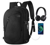 Sac à dos pour ordinateur portable, sac à dos pour ordinateur portable antivol imperméable avec port USB, sac à dos homme du travail, affaires, voyage, noir, 2 tailles différentes disponibles, noir