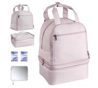 Sac à Dos pour Tire-lait S1/S2-Duoku-avec Compartiment Isotherme-Accessoires Pratiques pour Stockage de Lait Maternel-Rose Clair