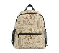 Sac à dos pour tout-petits filles garçons, cowboy désert cactus marron sac d'école pour enfants, Cowboy Desert Cactus Marron, Medium, Sacs à dos cool imprimé football