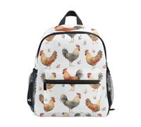 Sac à dos pour tout-petits filles garçons, joli coq, beige et blanc, sac d'école pour enfants, Coqs mignons beige blanc, Small, Sacs à dos cool imprimé football