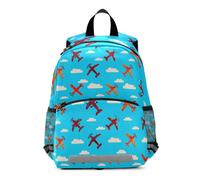Sac à dos pour tout-petits filles garçons, mini sac à dos avions colorés bleu