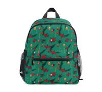 Sac à dos pour tout-petits garçons et filles, décorations de Noël, sacs à dos d'école pour enfants avec étiquette nominative, 3 à 8 ans, Décorations de Noël Vert, Medium, Sacs à dos mignons