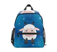 Sac à dos pour tout-petits garçons et filles, jolis moutons, étoiles, sacs à dos préscolaires bleus avec étiquette nominative, mini sacs à dos d'école pour enfants, Mouton mignon étoiles bleu, 3-5