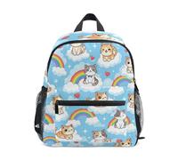 Sac à dos pour tout-petits garçons et filles - Motif chats et chatons mignons - Petit sac de voyage avec étiquette nominative, Chatons mignons de dessins animés, 3-5 Years, Sacs à dos mignons