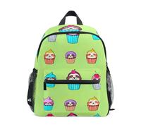 Sac à dos pour tout-petits, garçons et filles, motif paresseux mignons, petits sacs à dos d'école, vert avec étiquette nominative, mini sacs à dos d'école, pour enfants, Cupcakes Paresseux mignons