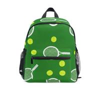 Sac à dos pour tout-petits garçons et filles, raquettes de tennis, mini sac de voyage vert avec étiquette de nom, Raquettes de tennis vertes, Small, Sacs à dos mignons