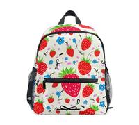 Sac à dos pour tout-petits, garçons et filles, sac à dos de voyage avec étiquette nominative, 3 à 8 ans, Fraises vibrantes, Medium, Sacs à dos mignons