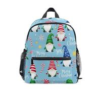 Sac à dos pour tout-petits garçons et filles, sac à dos de voyage bleu avec étiquette nominative, 3 à 8 ans, Nains de Noël bleus, Medium, Sacs à dos mignons