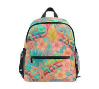 Sac à dos pour tout-petits, garçons et filles, sacs à dos colorés pour la maternelle avec étiquette nominative, petits sacs à dos pour enfants, Branches de caméléons colorées, 6-8 Years, Sacs à dos