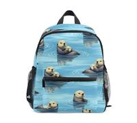 Sac à dos pour tout-petits, garçons et filles, sacs à dos d'école pour enfants avec étiquette nominative, 3 à 8 ans, Loutres de mer, Small, Sacs à dos mignons