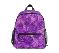 Sac à dos pour tout-petits garçons et filles, sacs à dos marbrés violets avec étiquette nominative, 3-8 ans, Violet marbré., Medium, Sacs à dos mignons