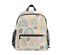 Sac à dos pour tout-petits garçons filles, arc-en-ciel, beige pastel, sacs à dos pour enfants, Arcs-en-ciel beige pastel, Small, Sacs à dos cool imprimé football