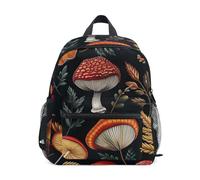 Sac à dos pour tout-petits garçons filles vintage champignon noir mini sac de voyage avec étiquette de nom, Vintage Champignon Noir, 3-5 Years, Sacs à dos mignons