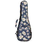 Sac à dos pour ukulélé de concert - Sac à dos en nylon robuste avec poche de rangement supplémentaire et double sangles réglables et poignée - 53,3 à 76,2 cm (66 cm, hibiscus hawaïen)