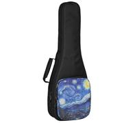 Sac à dos pour ukulélé de concert - Sac à dos en nylon robuste avec poche de rangement supplémentaire et double sangles réglables et poignée - 53,3 à 76,2 cm (66 cm, motif ciel étoilé)