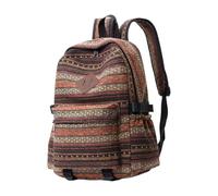 Sac à dos pratique en toile pour ordinateur portable, grand sac d'école ethnique pour un usage quotidien, offrant durabilité et commodité, Kaki, Bohème