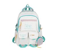 Sac à dos pratique pour ordinateur portable, sac d'école, sac à dos de grande capacité pour adolescente, femme, idéal pour le travail et les études, Blanc, Bohème