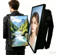 Sac à Dos publicitaire extérieur 21,5 Pouces Écran LCD 1080p Luminosité 1000 nits Android 11 Application/USB/HDMI pour Vos campagnes Marketing