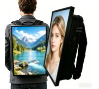 Sac à Dos publicitaire Haute Performance 21,5 Pouces Écran LCD 1080 x 1920 Luminosité 1000 nits Android 11 Étanchéité IP65 pour Le Marketing extérieur