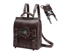 Sac à dos Punk pour femme, sacs à dos vintage en cuir,Sac à Steampunk sac pour ordinateur portable vintage | Grand sac à médiéval en cuir PU, à de voyage, Steampunk, à déco
