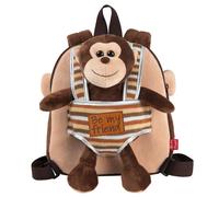 Perletti Monkey Max Plush Backpack 25 Cm Marron Enfants