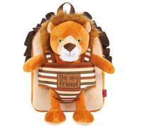 Sac Ã dos rÃ©versible avec peluche Perletti Lenny Lion Marron 25x22x5 cm