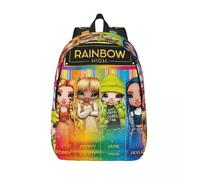 Sac à dos Rainbow High pour collège, lycée, collège, etudiant, sac à dos pour adolescents, durable Noir