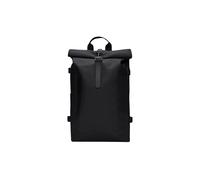 Rains Large Sac à dos roll-top noir, unisexe, 23L