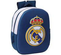 Safta Sac à dos scolaire Real Madrid 3D, adaptable au chariot, 27 x 10 x 33 cm, Noir
