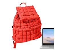 Sac à dos rembourré en nylon - Sac à dos d'école tortueux pour femmes adolescentes | Sac à dos décontracté spacieux pour ordinateur portable pour l'université, les voyages de travail, sangles H, Rouge