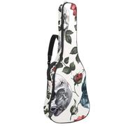 Sac à dos rembourré pour guitare acoustique avec bandoulière réglable Motif bouledogue français, Multicolore 04, 42.9x16.9x4.7 in, Sac à dos décontracté