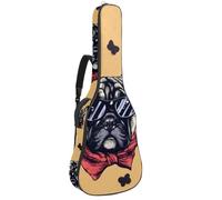 Sac à dos rembourré pour guitare acoustique avec bandoulière réglable Motif bouledogue français, Multicolore 01., 42.9x16.9x4.7 in, Sac à dos décontracté