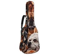 Sac à dos rembourré pour guitare acoustique avec bandoulière réglable Motif bouledogue français, Multicolore 03., 42.9x16.9x4.7 in, Sac à dos décontracté