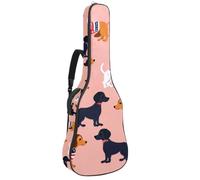 Sac à dos rembourré pour guitare acoustique avec bandoulière réglable Motif bouledogue français, Multicolore 09, 42.9x16.9x4.7 in, Sac à dos décontracté