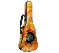 Sac à dos rembourré pour guitare acoustique avec bandoulière réglable Motif bouquet de tournesols aquarelle, Multicolore 07, 42.9x16.9x4.7 in, Sac à dos décontracté