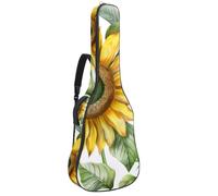 Sac à dos rembourré pour guitare acoustique avec bandoulière réglable Motif bouquet de tournesols aquarelle, Multicolore 05, 42.9x16.9x4.7 in, Sac à dos décontracté