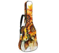 Sac à dos rembourré pour guitare acoustique avec bandoulière réglable Motif bouquet de tournesols aquarelle, Multicolore 01., 42.9x16.9x4.7 in, Sac à dos décontracté