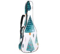 Sac à dos rembourré pour guitare acoustique avec motif de cerf avec feuilles et poches réglables pour guitare acoustique, Multicolore 10., 42.9x16.9x4.7 in, Sac à dos décontracté