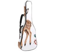 Sac à dos rembourré pour guitare acoustique avec motif de cerf avec feuilles et poches réglables pour guitare acoustique, Multicolore 03., 42.9x16.9x4.7 in, Sac à dos décontracté