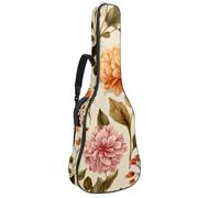 Sac à dos rembourré pour guitare acoustique avec motif éléphant et cupcakes, Multicolore 03., 42.9x16.9x4.7 in, Sac à dos décontracté