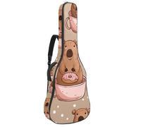 Sac à dos rembourré pour guitare acoustique avec motif éléphant et cupcakes, Multicolore 09, 42.9x16.9x4.7 in, Sac à dos décontracté
