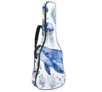 Sac à dos rembourré pour guitare acoustique Motif branches de sapin, baies, fleurs et fougères, Multicolore 04, 42.9x16.9x4.7 in, Sac à dos décontracté