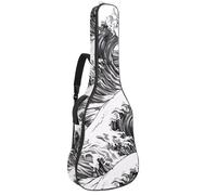 Sac à dos rembourré pour guitare acoustique Motif branches de sapin, baies, fleurs et fougères, Multicolore 06, 42.9x16.9x4.7 in, Sac à dos décontracté