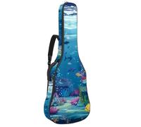 Sac à dos rembourré pour guitare acoustique Motif branches de sapin, baies, fleurs et fougères, Multicolore 03., 42.9x16.9x4.7 in, Sac à dos décontracté