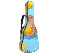 Sac à dos rembourré pour guitare acoustique, motif hérissons, champignons et feuilles d'automne, sac à dos avec bretelles réglables, Multicolore 09, 42.9x16.9x4.7 in, Sac à dos décontracté