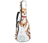 Sac à dos rembourré pour guitare acoustique, motif hérissons, champignons et feuilles d'automne, sac à dos avec bretelles réglables, Multicolore 03., 42.9x16.9x4.7 in, Sac à dos décontracté