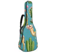 Sac à dos rembourré pour guitare acoustique, motif hérissons, champignons et feuilles d'automne, sac à dos avec bretelles réglables, Multicolore 10., 42.9x16.9x4.7 in, Sac à dos décontracté
