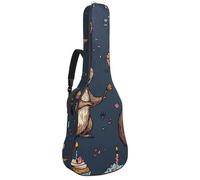 Sac à dos rembourré pour guitare acoustique, motif hérissons, champignons et feuilles d'automne, sac à dos avec bretelles réglables, Multicolore 02, 42.9x16.9x4.7 in, Sac à dos décontracté