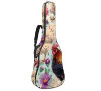 Sac à dos rembourré pour guitare acoustique - Motif visages de chat mignon - Sans couture - Avec poches à bandoulière réglables, Multicolore 06, 42.9x16.9x4.7 in, Sac à dos décontracté