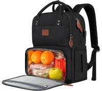 Sac à Dos Repas MATEIN, Sac à Dos Ordinateur 15,6 Pouces pour Homme avec Compartiment Isotherme, Sac Isotherme avec Port USB, Imperméable pour Repas, Voyage et Travail, Noir